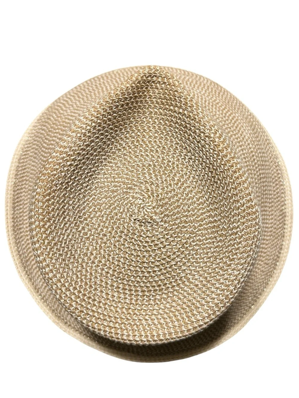 Eric Javits Women's Classic Straw Fedora Peanut & White Packable Lightweight Hat - Picture 3 of 9